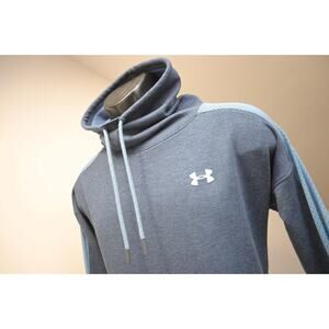 Under Armour Loose TurtleNeck HeatGear Long Sleeve Sweat Shirt Blue Womens Small
